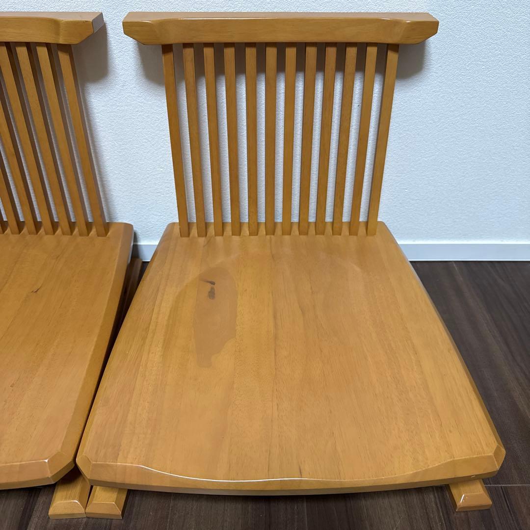 ミキモク ZENシリーズ 2脚セット 座椅子 ローチェア イス 天然木 希少 ①