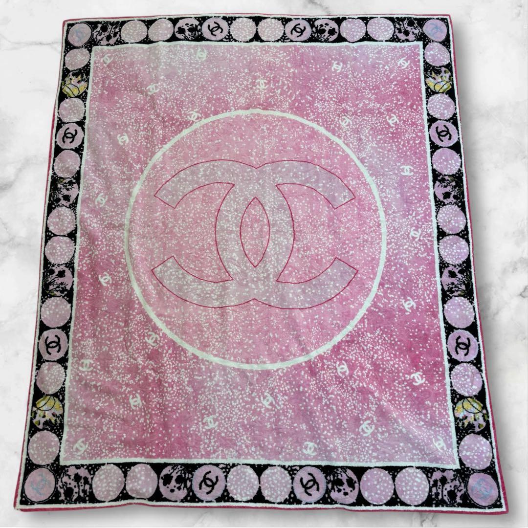 CHANEL シャネル ココマーク コットン ビーチタオル　ブランケット ラグ
