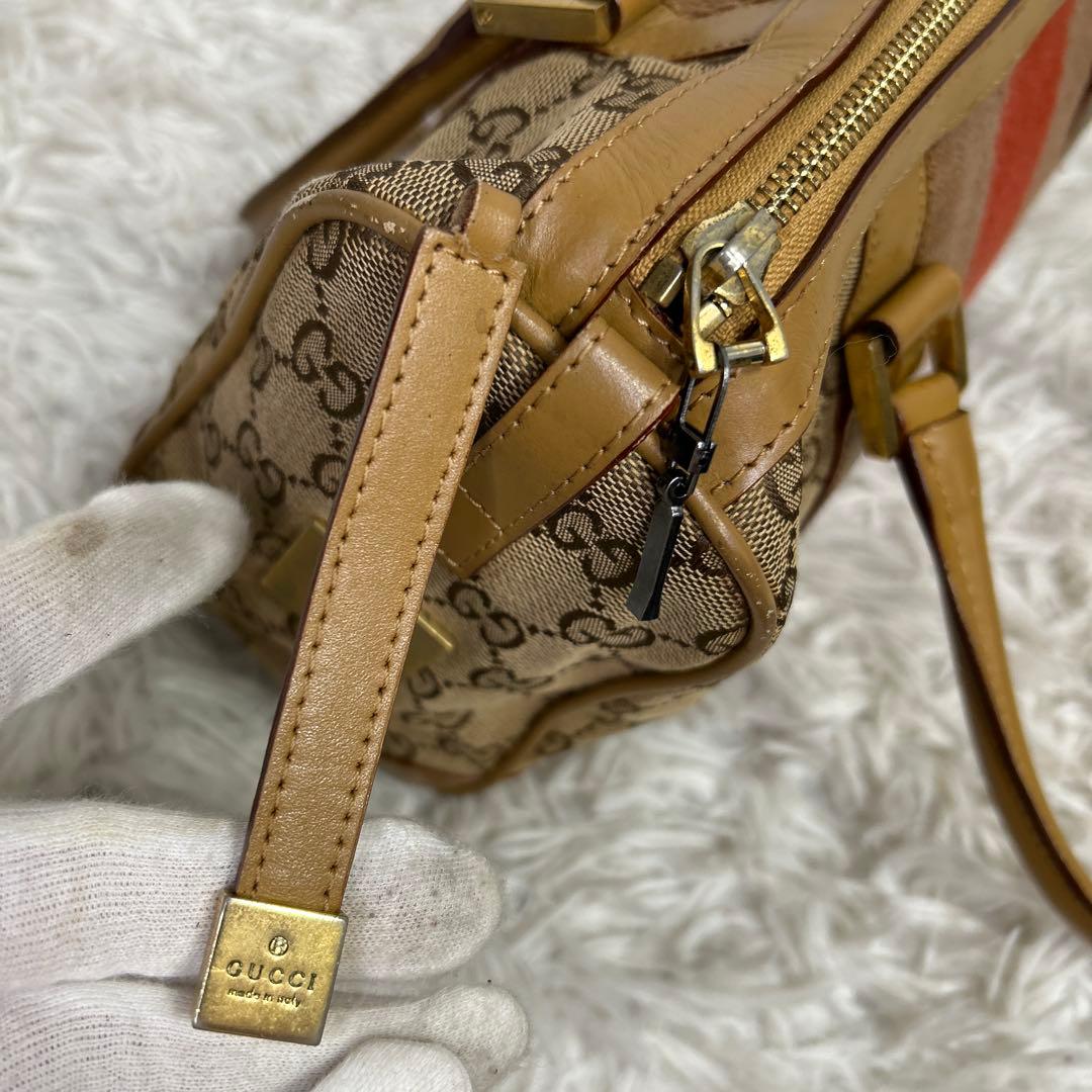 GUCCI GGキャンバス シェリーライン　ミニボズトンバッグ　トートバッグ