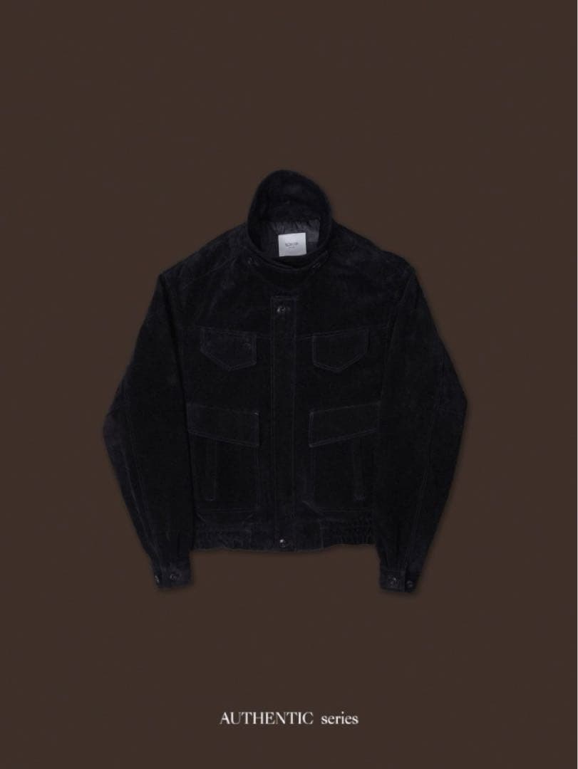 quilting liner real suède jacket/black