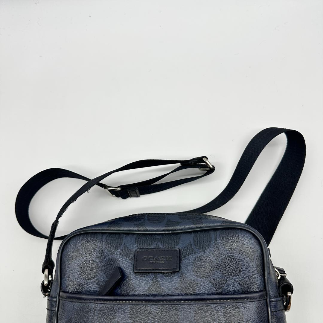 COACH コーチ フライトバッグ レザー ダークネイビー シグネチャー