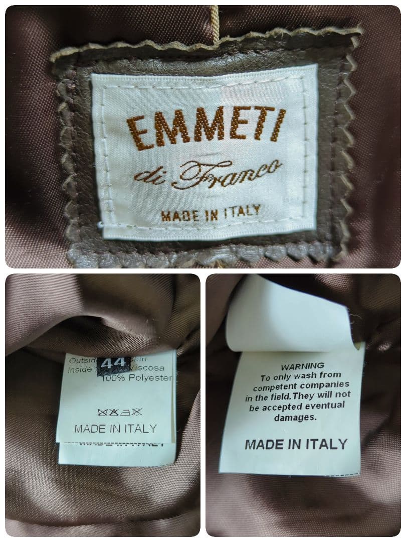 【美品】EMMETI ラムレザー ライダース ミリタリー ファー付き