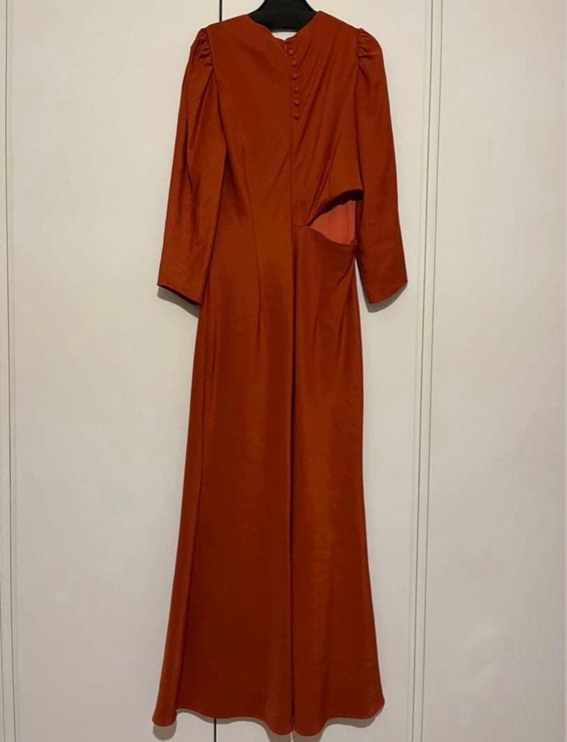 【Ameri】HOLE SPANGLE LACE DRESS テラコッタ