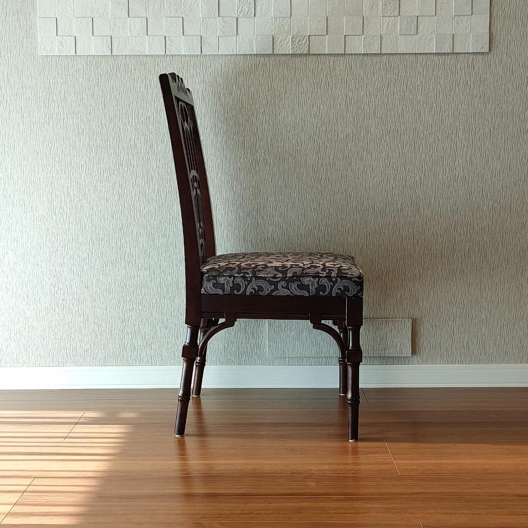 シノワズリ　ヴィンテージチェア　透かし彫り　リビングチェア①