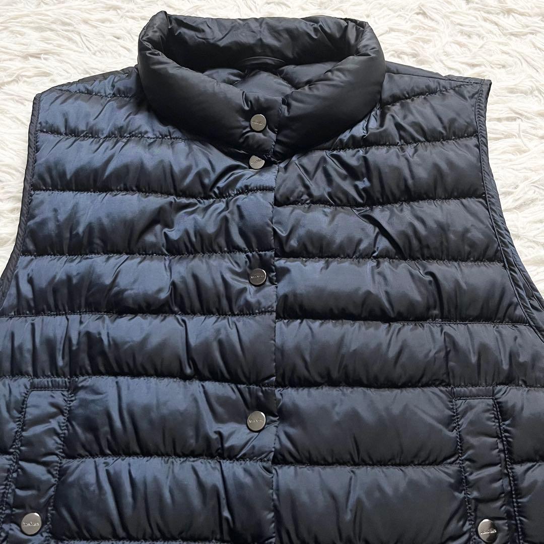 極美品■マックスマーラ　キルティング　ダウンベスト　ロゴワッペン　ネイビー