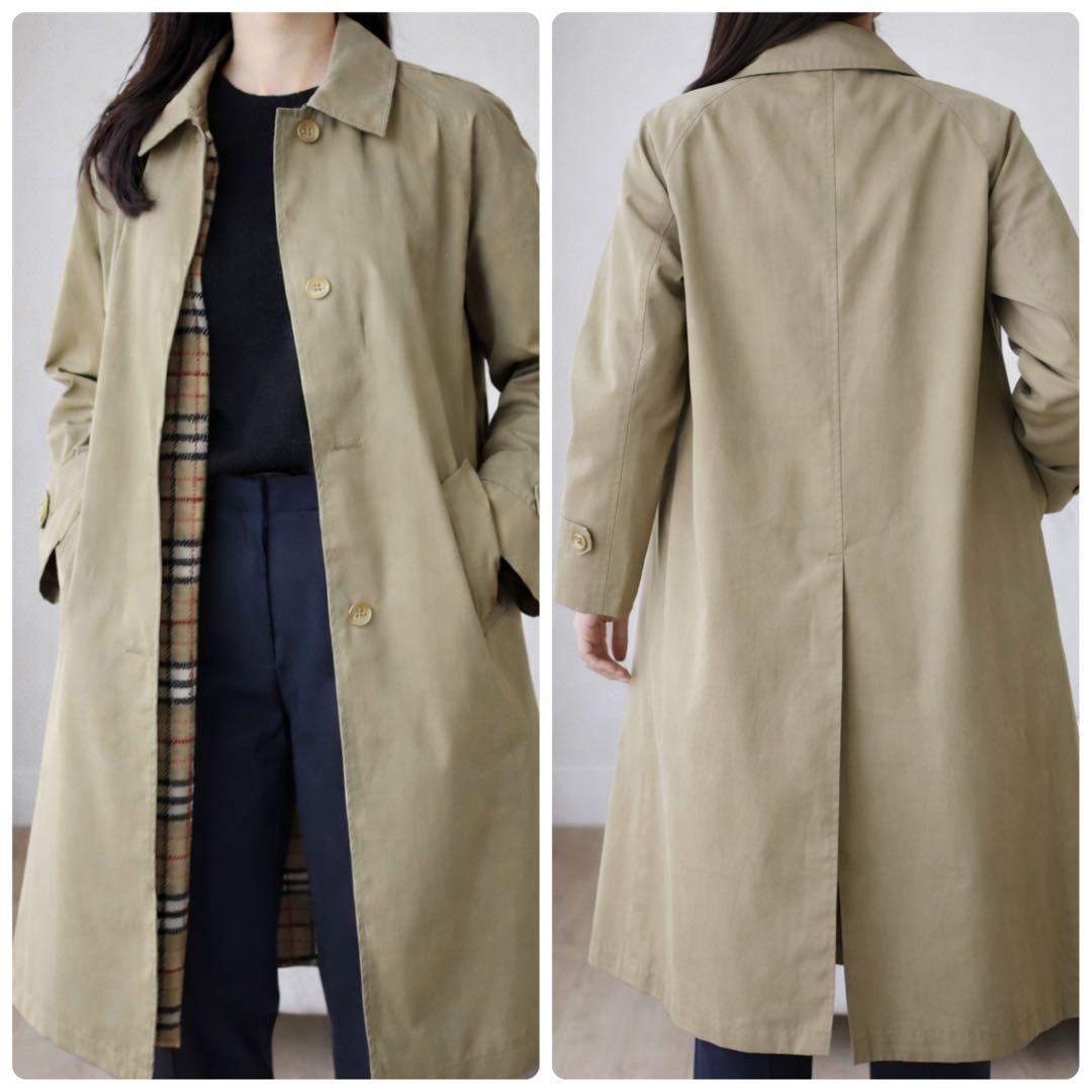 BURBERRY バーバリーズ 英国 ライナー付 ステンカラーコート カーキ M