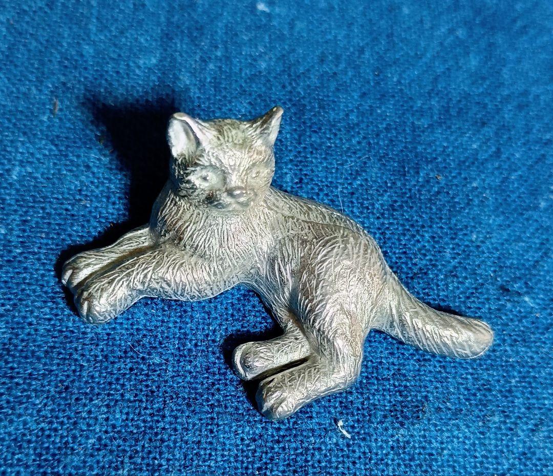 猫デザインの錫製(ピューター)箸置き 6個セット　太田祐輔氏製作