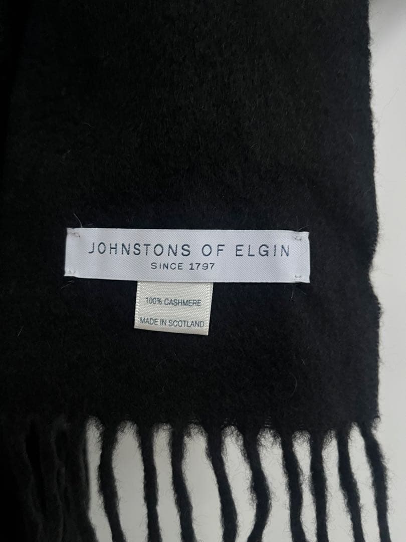 JOHNSTONS OF ELGIN ブラックカシミヤストール
