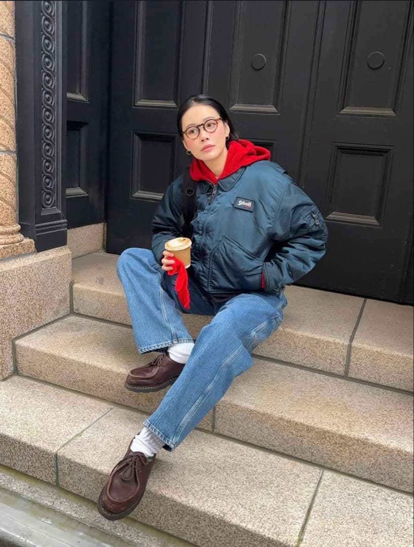 激レア田中シェン着Schott NYC flight jacket L Navy