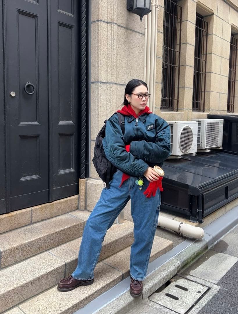 激レア田中シェン着Schott NYC flight jacket L Navy