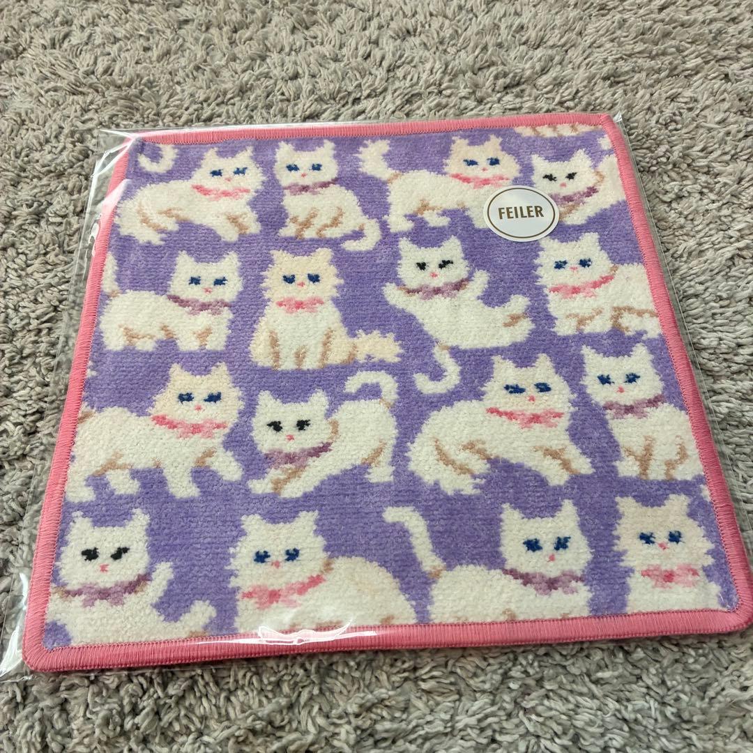 FEILER タオルハンカチ モフモフネコチャン　ラブラリーニナ　2枚セット