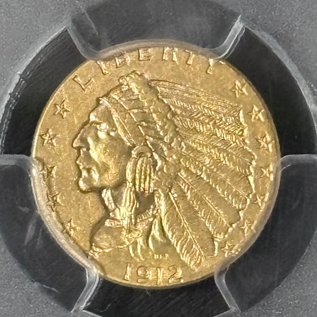 アメリカ　1912年 インディアンヘッド金貨 PCGS AU58