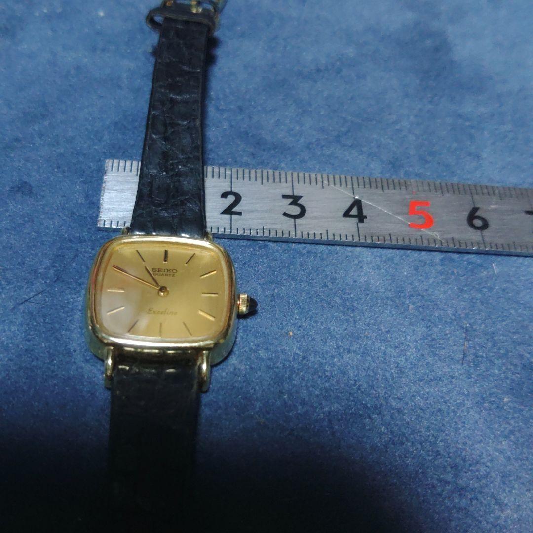 セイコー　エクセリーヌ　14K　稼働　レディース　クロコダイル