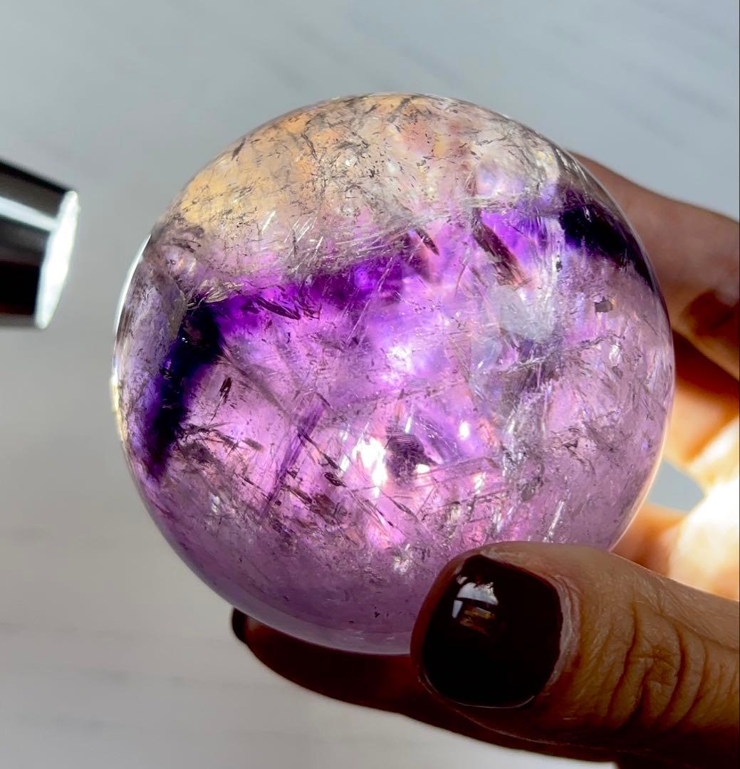 《希少》ファントムアメジスト　トラピッチェ　スフィア　丸玉
