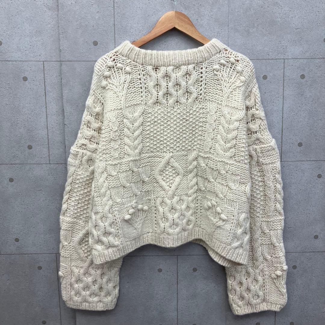 TODAYFUL トゥデイフル パターンハンドニット Fサイズ アイボリー