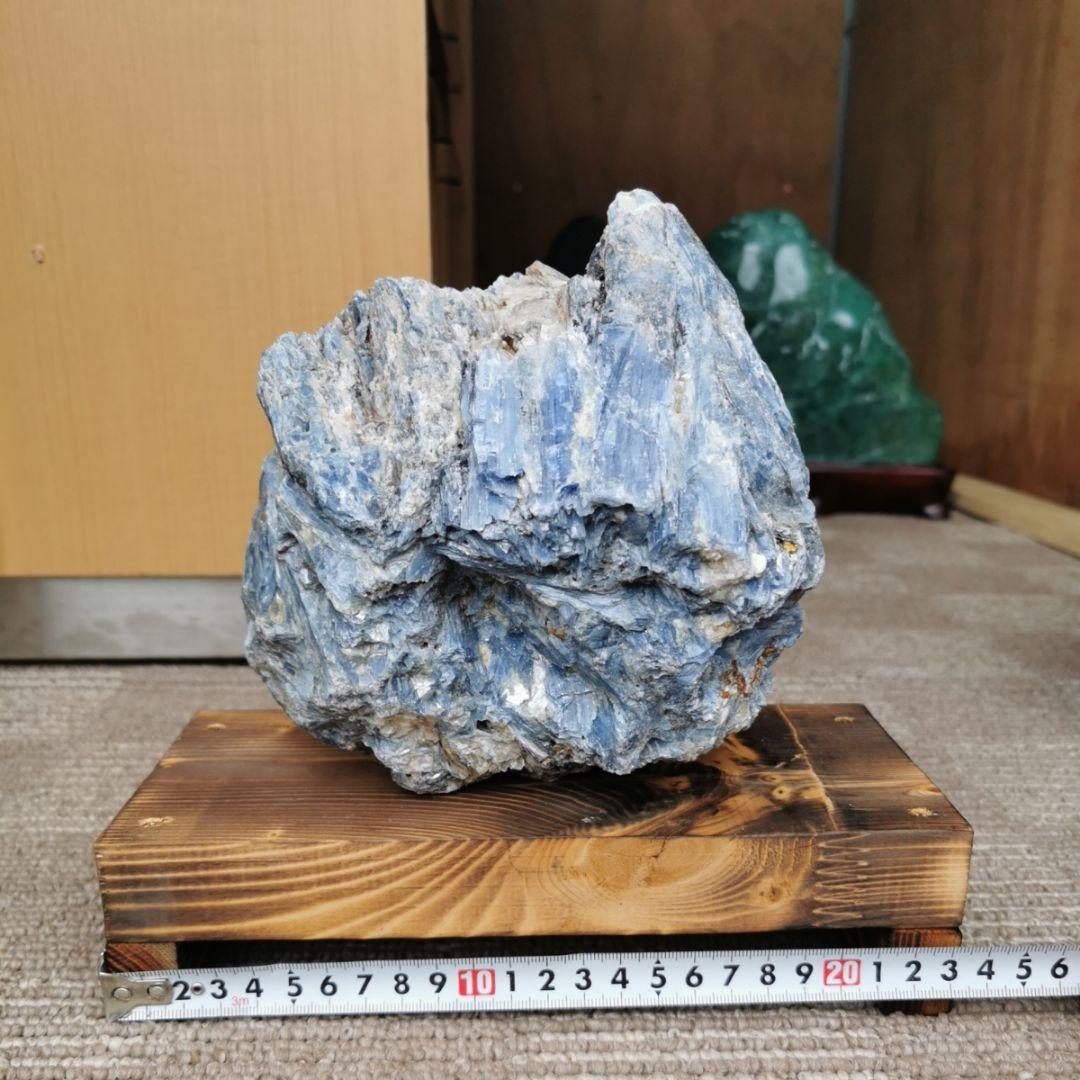 カイヤナイト　原石　3.7キロ　鑑賞石　石　置物　オブジェ　インテリア