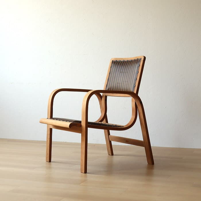 アンティーク 秋田木工 肘付イス ジャパニーズヴィンテージ ブナ材 剥離