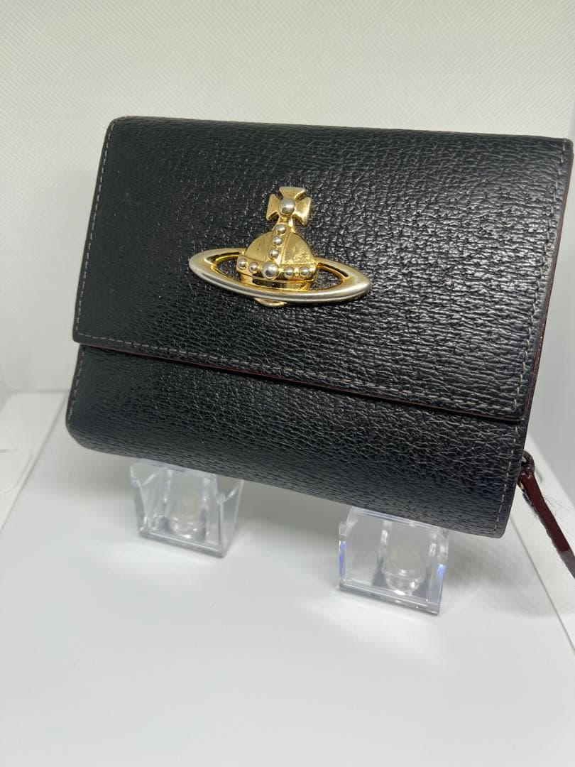 ヴィヴィアン 三つ折り財布 黒 ゴールドオーブ 美品