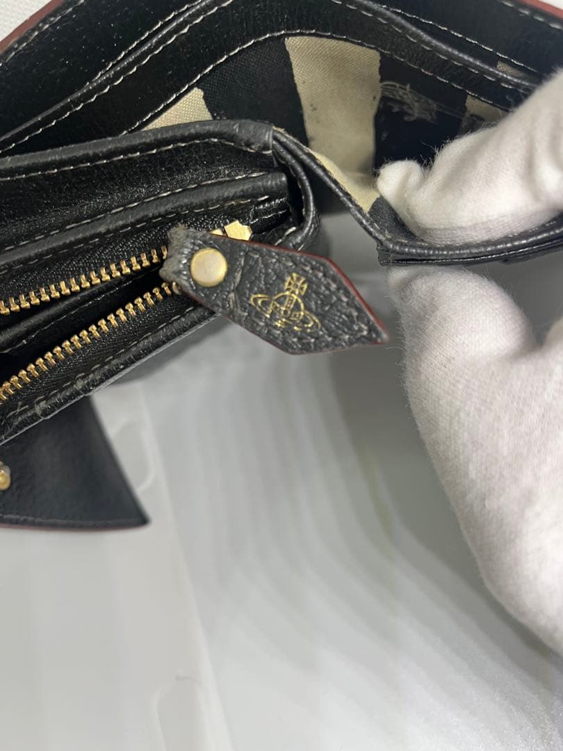 ヴィヴィアン 三つ折り財布 黒 ゴールドオーブ 美品