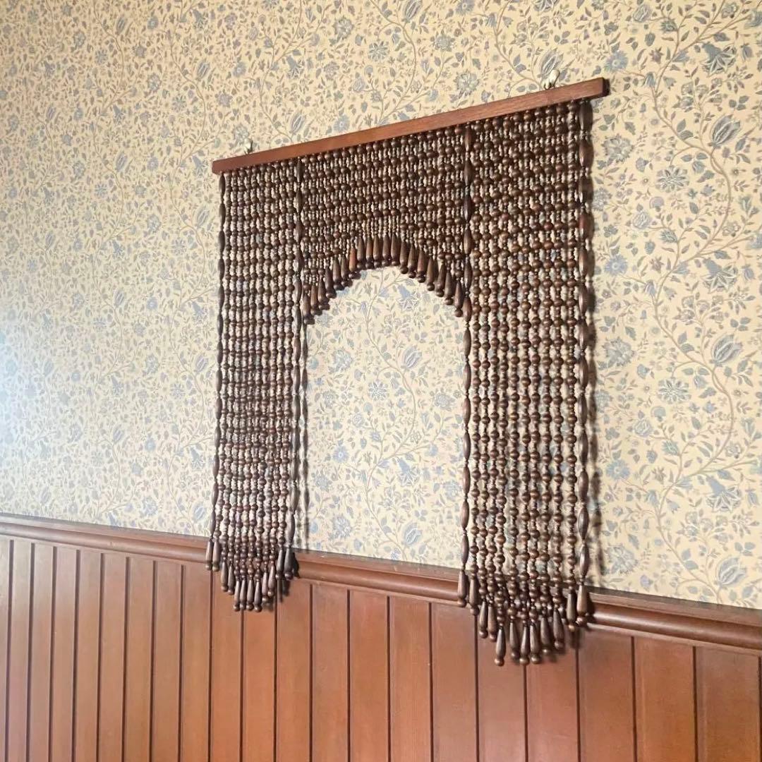 昭和レトロ　珠のれん　当時物　木玉暖簾