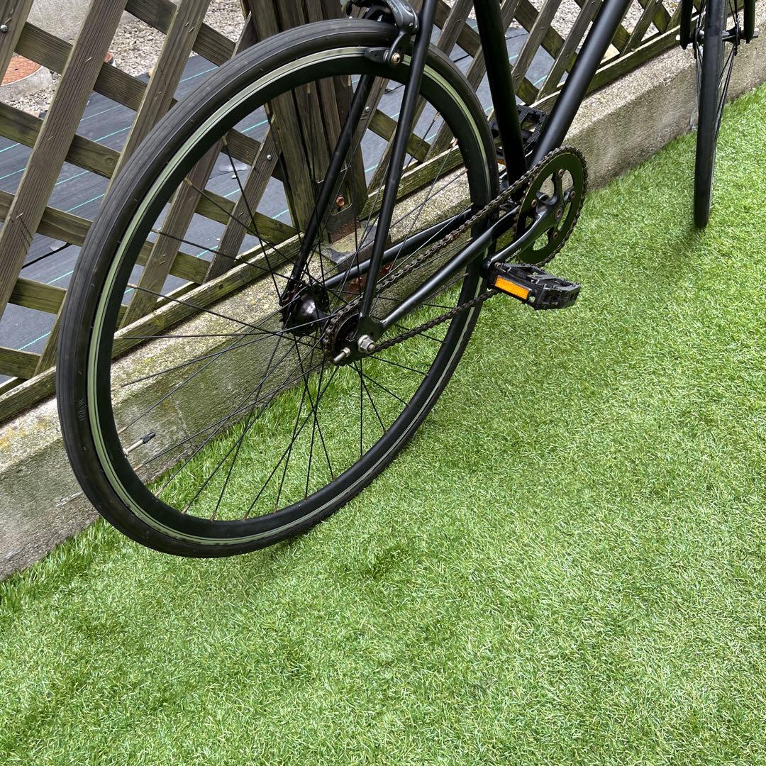 [引取限定] ピストバイク アルミフレーム黒艶消し シングルギア:7000X