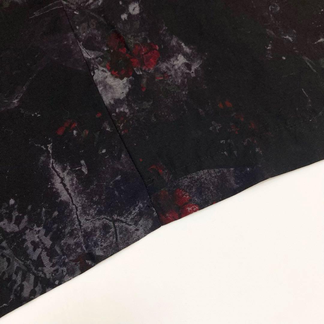 あられひなY's ワイズ 美品 フラワープリント ドレス 黒1