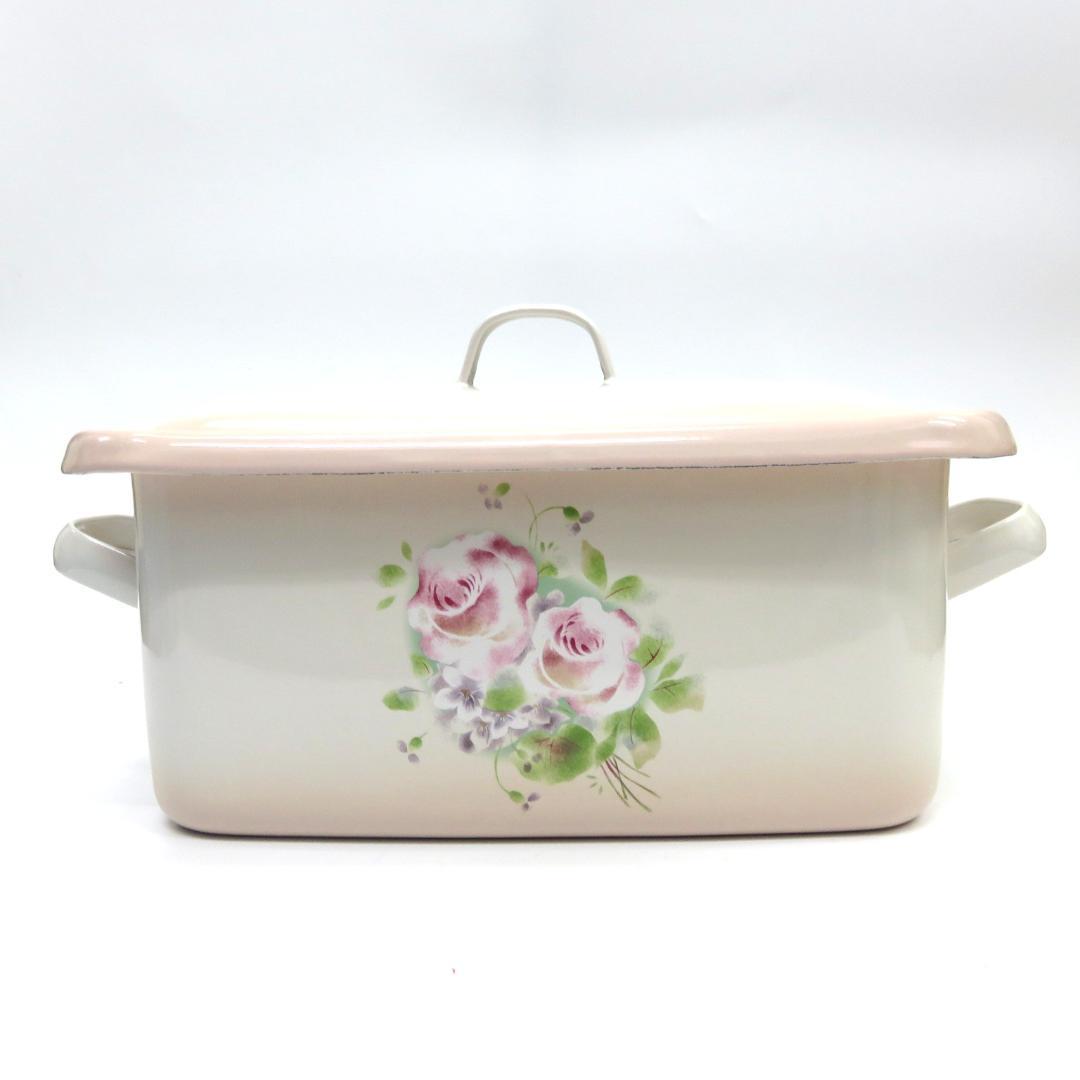 IMANE イマン オデット スクエアストッカー ホーロー 　ワイド　22ｃｍ