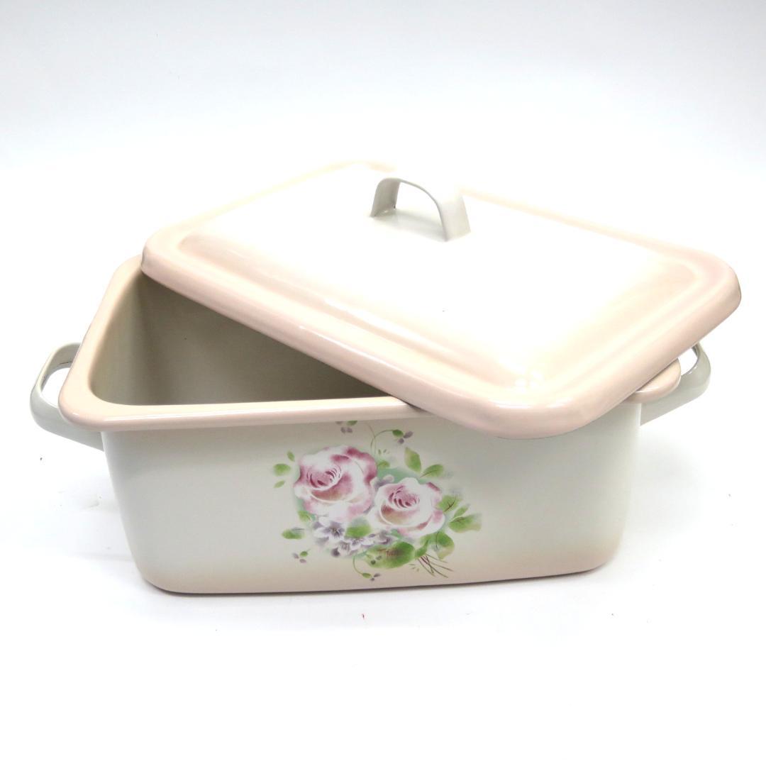 IMANE イマン オデット スクエアストッカー ホーロー 　ワイド　22ｃｍ