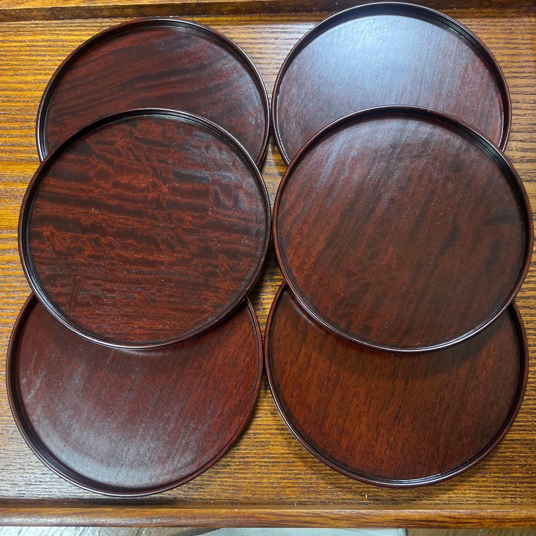 ◆希少◆ 紫檀 菓子皿 6枚セット ❸