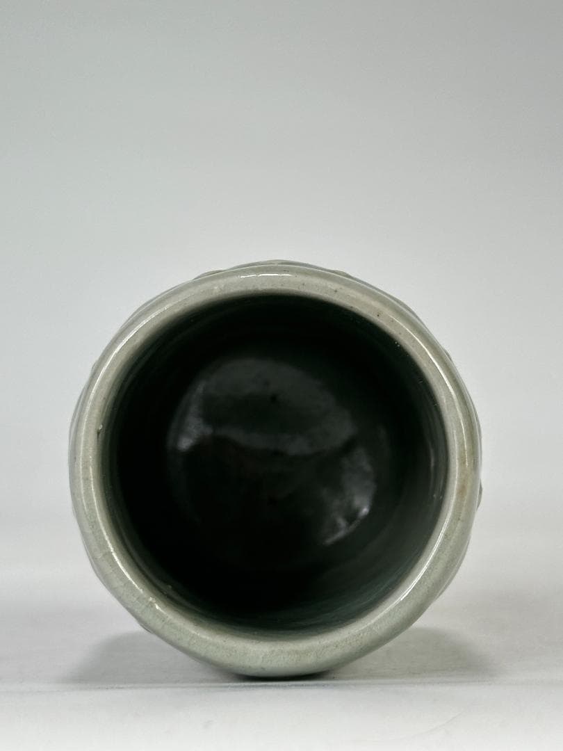 韓国美術　高麗〜李朝時代　高麗青磁　蓮花文筒杯　茶道具　時代　古物　朝鮮古陶磁