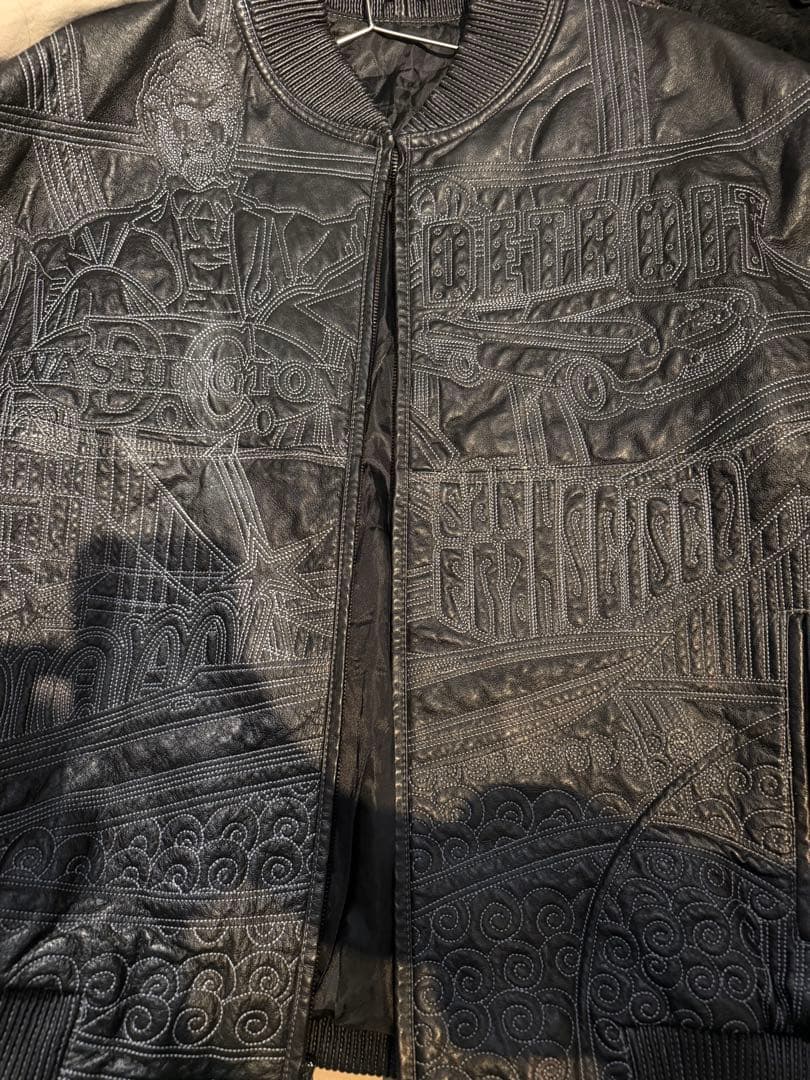 MAX USA 自由の女神　レザージャケット　ブラック　pelle pelle