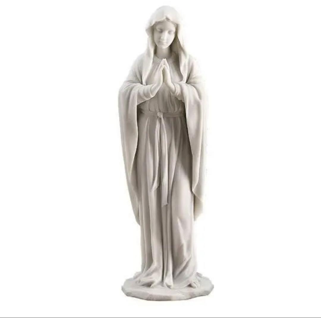 大理石風 聖母マリア像 彫像 彫刻高さ 約29ｃｍ キリスト教美術 カトリック