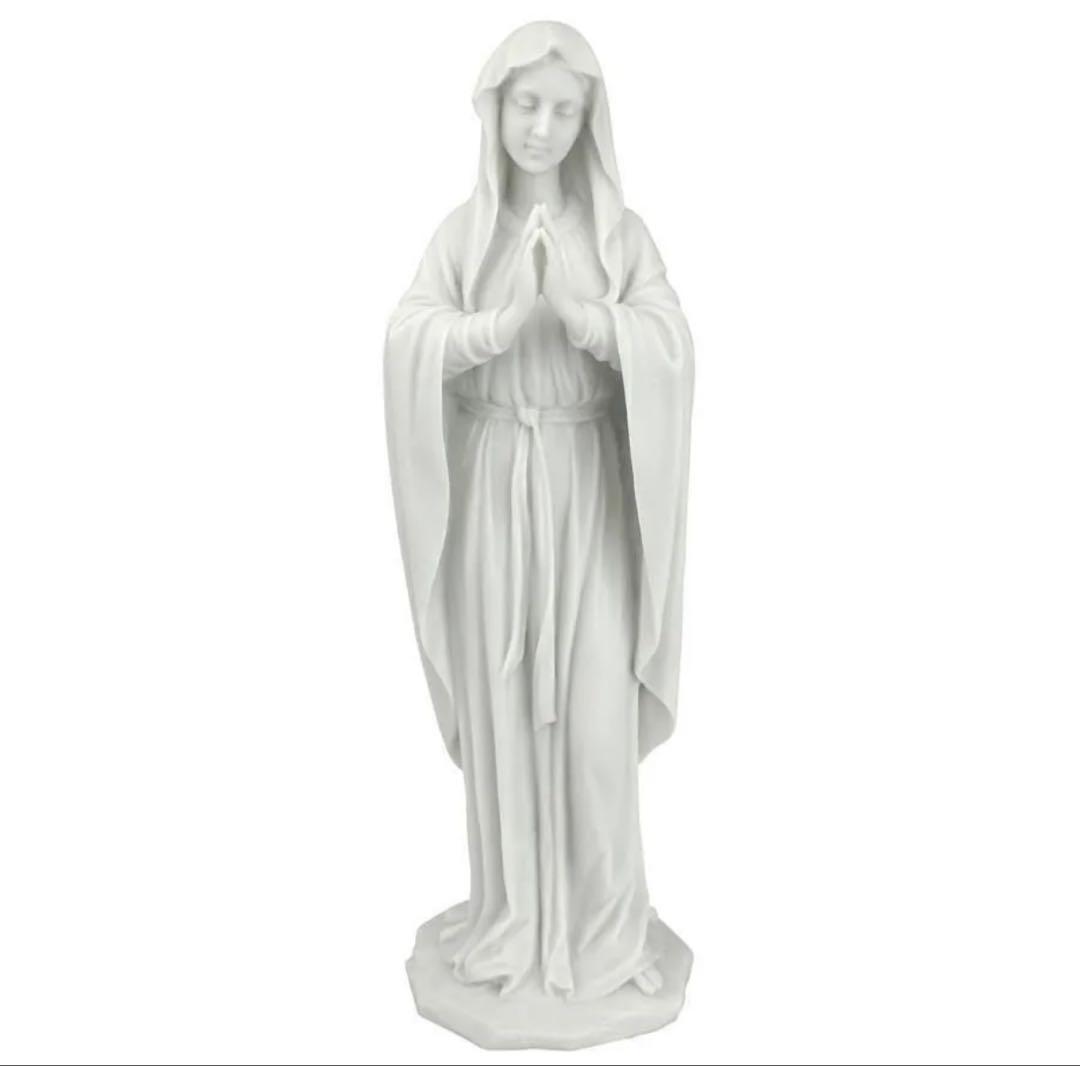 大理石風 聖母マリア像 彫像 彫刻高さ 約29ｃｍ キリスト教美術 カトリック