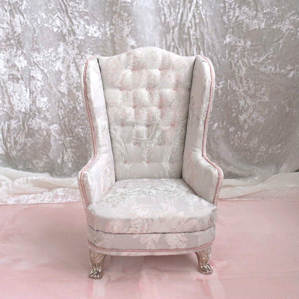 【1点のみ】ドール用1/4サイズ ウィングチェア1人用 ソファ 椅子 花籠