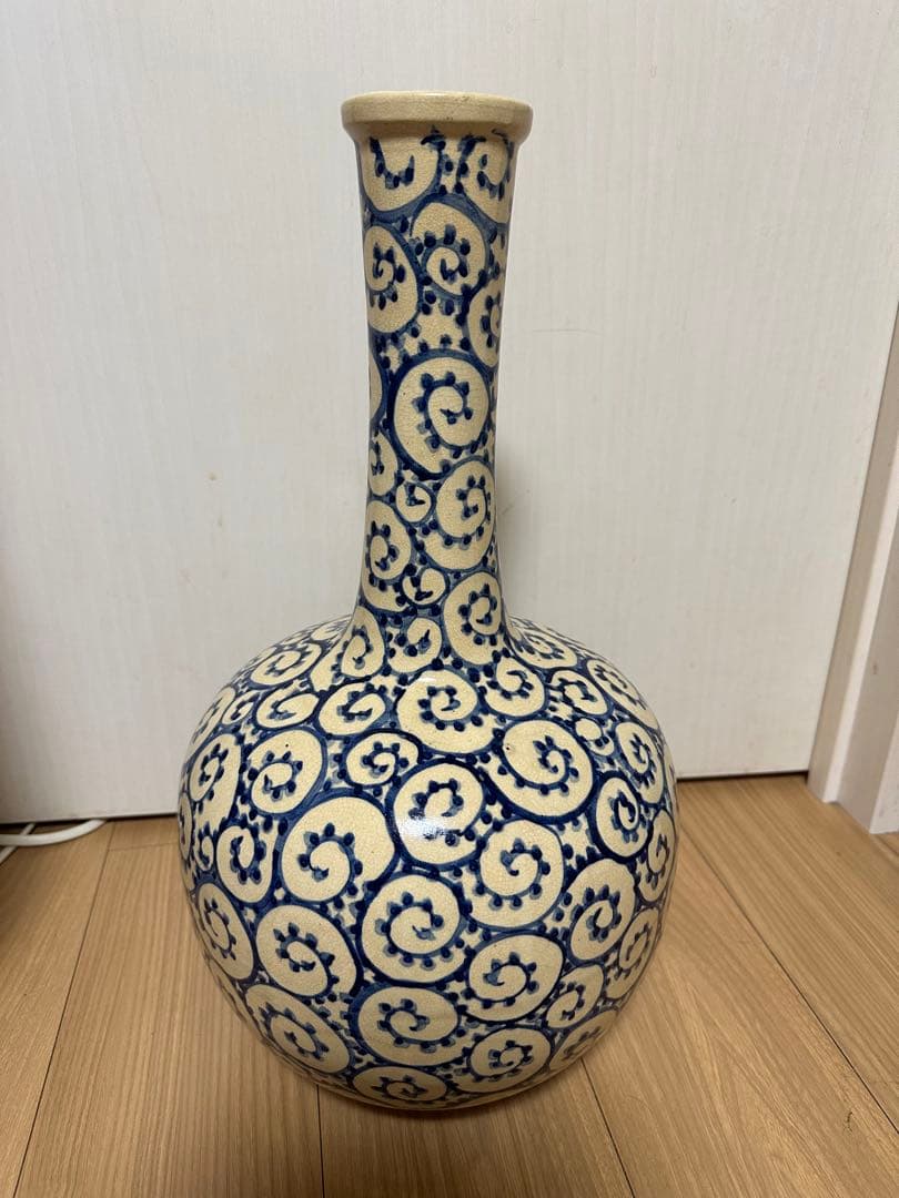 信楽焼　蛸唐草模様　花器　壺　レトロ