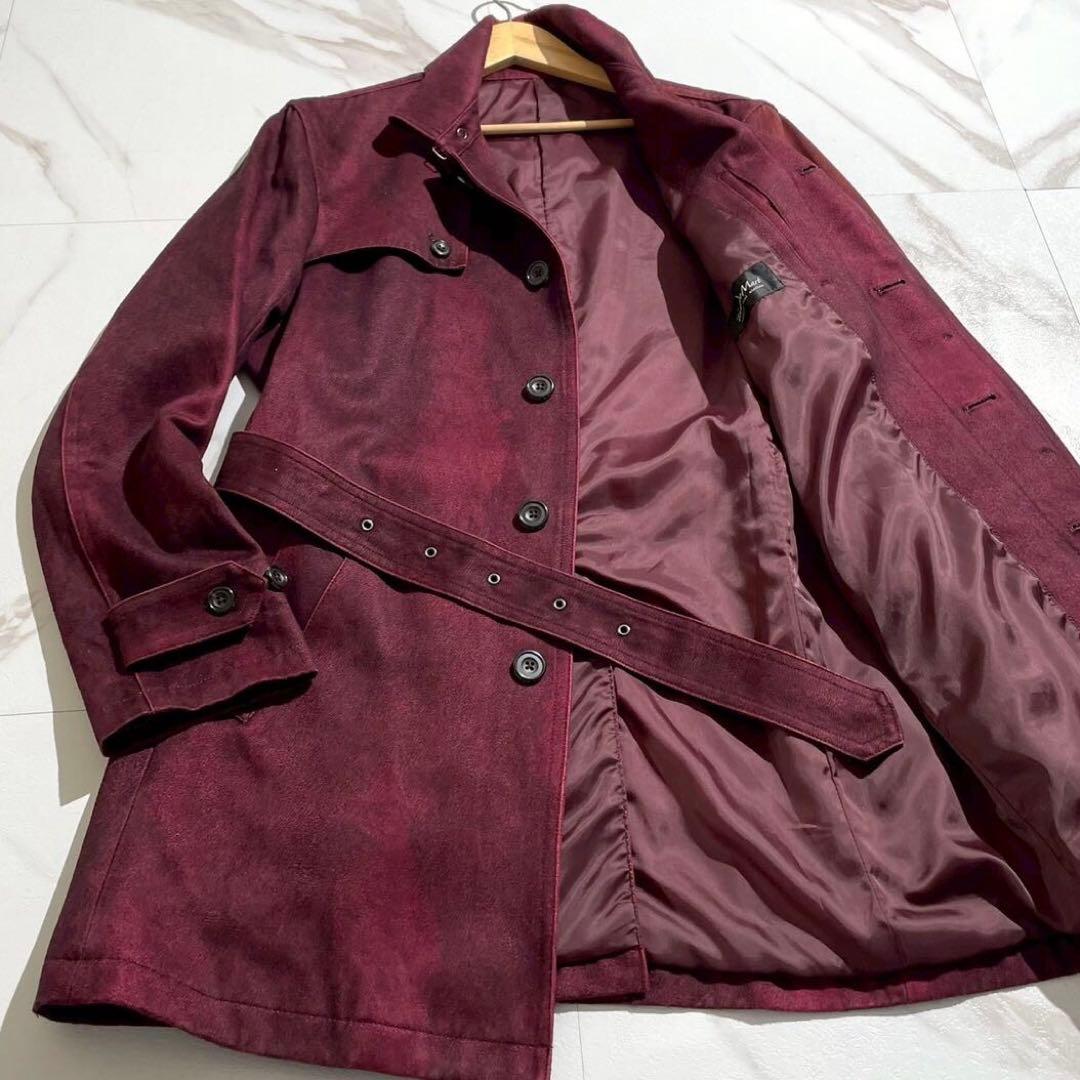 【極美品◦XL✨】トルネードマート スウェード調 ベルテッドコート ボルドー