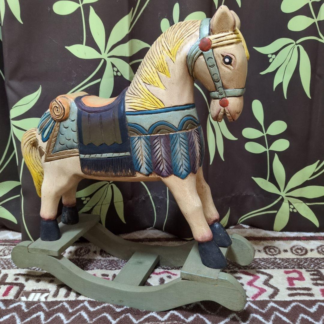 木製ロッキングホース 多色