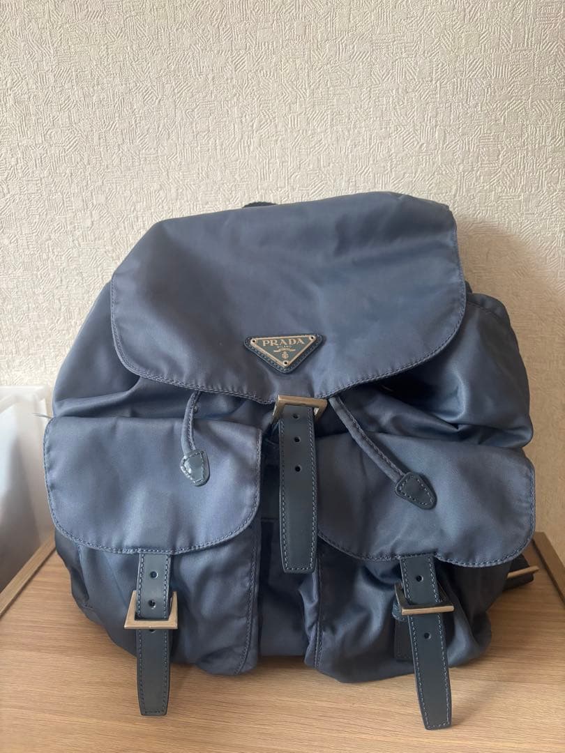 PRADA VELA ナイロンリュック デニム系｜定番人気・男女兼用
