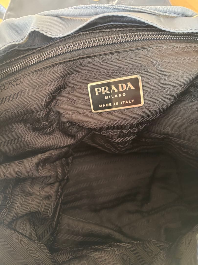PRADA VELA ナイロンリュック デニム系｜定番人気・男女兼用