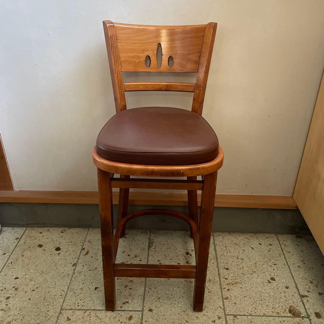 カウンターチェア　木製ハイチェア　1脚②