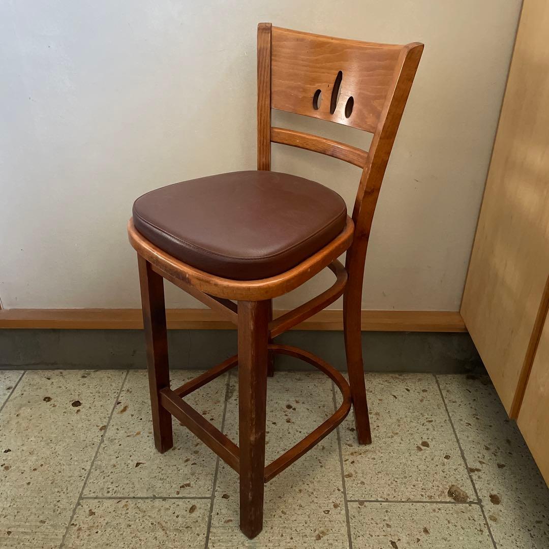 カウンターチェア　木製ハイチェア　1脚②