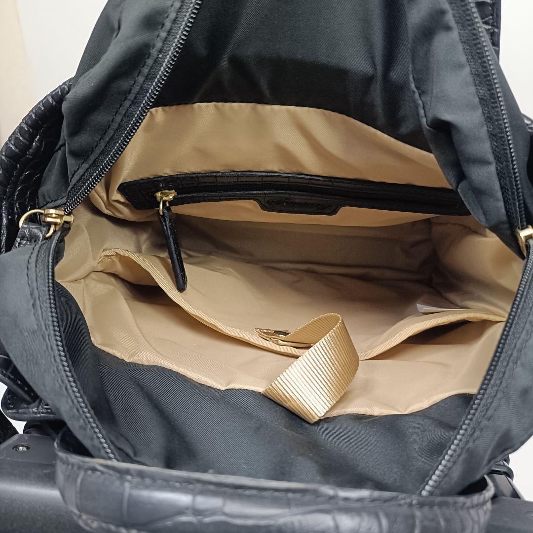 美品　swany スワニー キャリーバッグ クロコ型押し ブラック