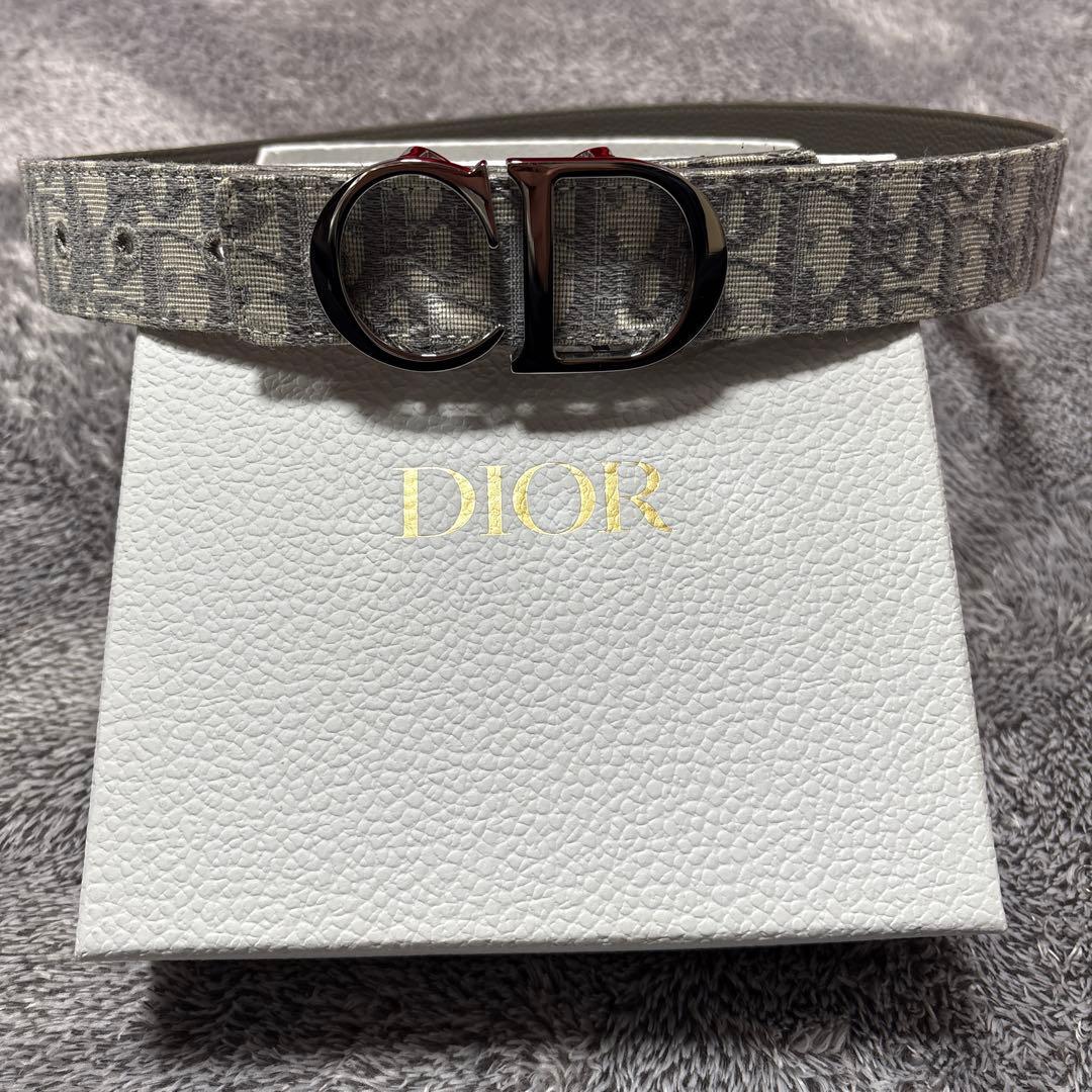 Dior モノグラムレザーベルト CDロゴ