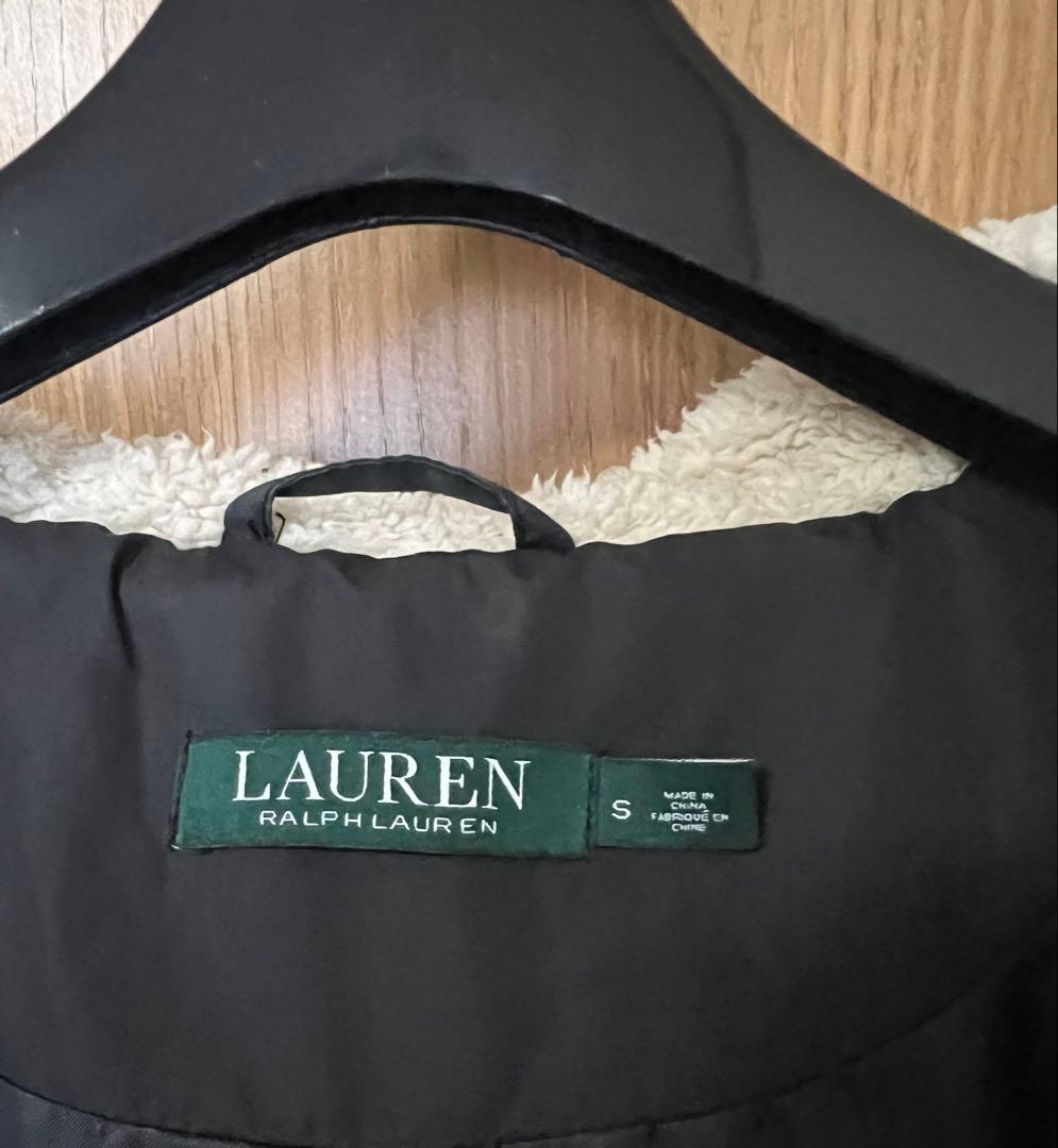 【美品】ローレンラルフローレン　ロングダウンコート ファー付き　黒　S