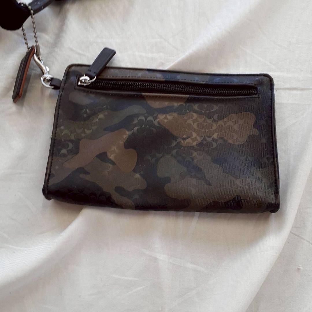 【良品】COACH コーチ 迷彩トートバッグ ポーチ付き 大容量