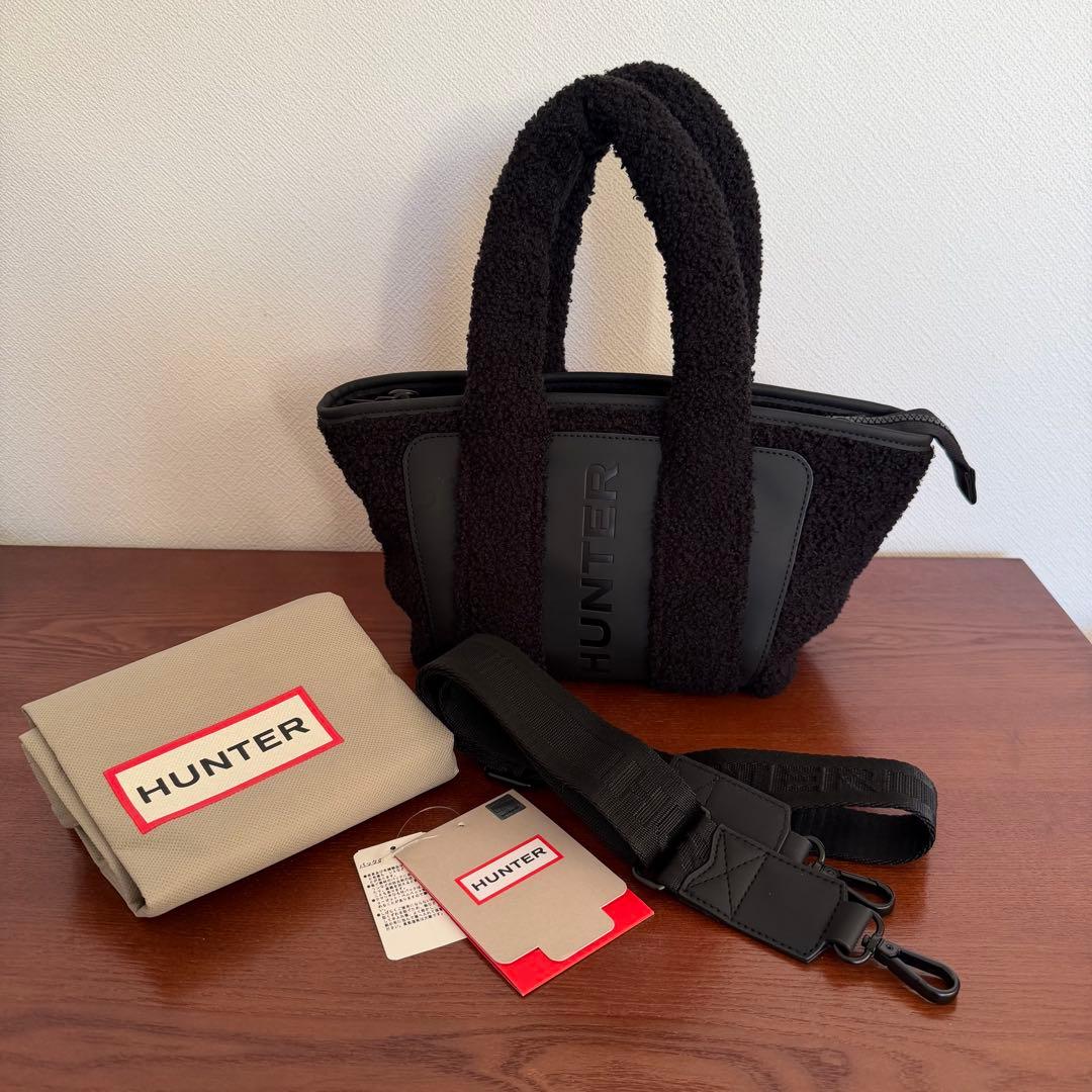 HUNTER ハンター ブラック ボアトートバッグ