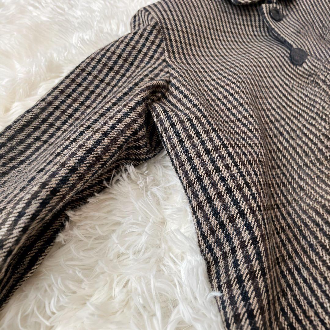 美品✨ A.P.C. ステンカラーコート M 伊製高級生地 ブラウン チェック