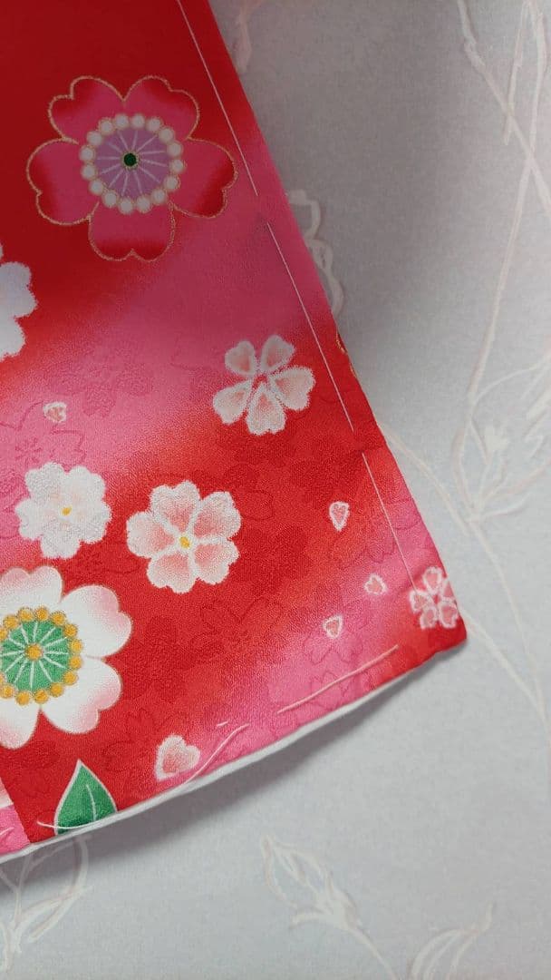 NA331子供着物3歳用ポリエステル新品未使用品綺麗着丈87センチ裄丈47センチ