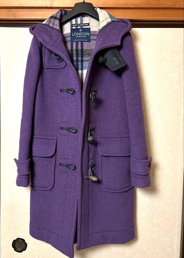 ダッフルコートLONDON TRADITION 34 パープル　S