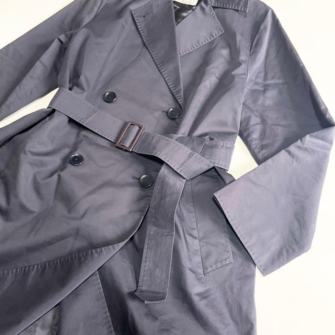 h*t様 MaxMara 銀タグ イタリア製 ダブル ベルテッドコート ネイビー